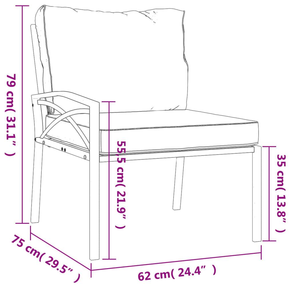 vidaXL 9-tlg. Garten-Lounge-Set mit Sandfarbigen Kissen Stahl