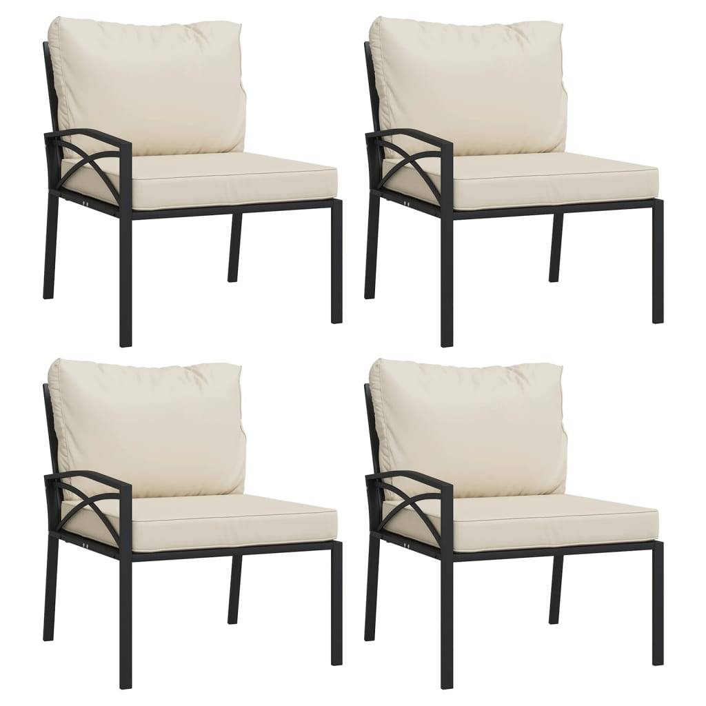 vidaXL 11-tlg. Garten-Lounge-Set mit Sandfarbigen Kissen Stahl