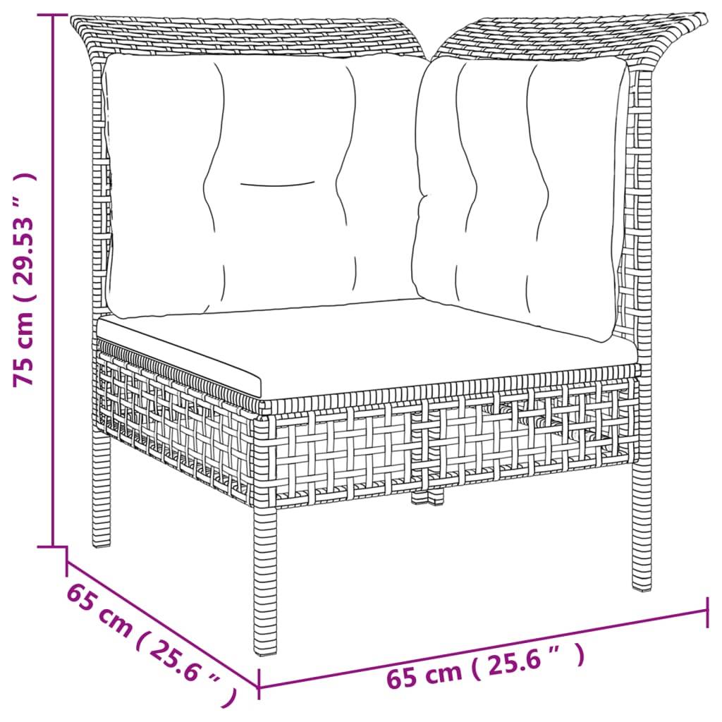 vidaXL 6-tlg. Garten-Lounge-Set mit Kissen Grau Poly Rattan