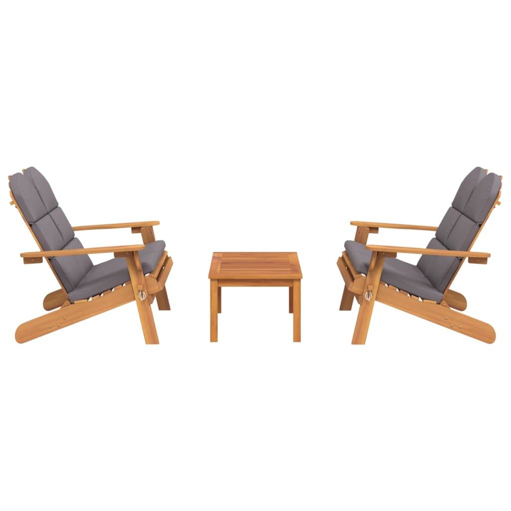 vidaXL 3-tlg. Garten-Lounge-Set Adirondack Massivholz Akazie