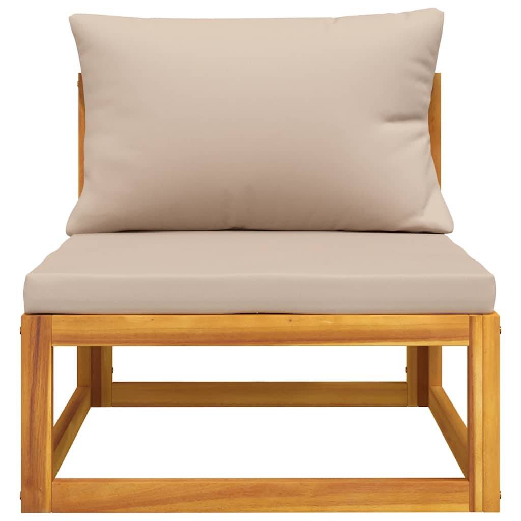 vidaXL 3-tlg. Garten-Lounge-Set mit Kissen Massivholz Akazie