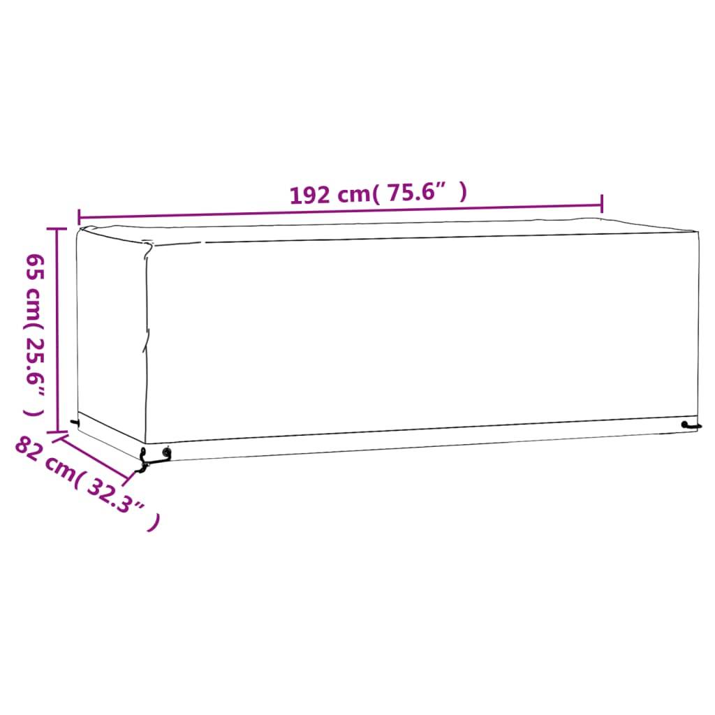 vidaXL Gartenmöbel-Abdeckung 8 Ösen 192x82x65 cm Rechteckig