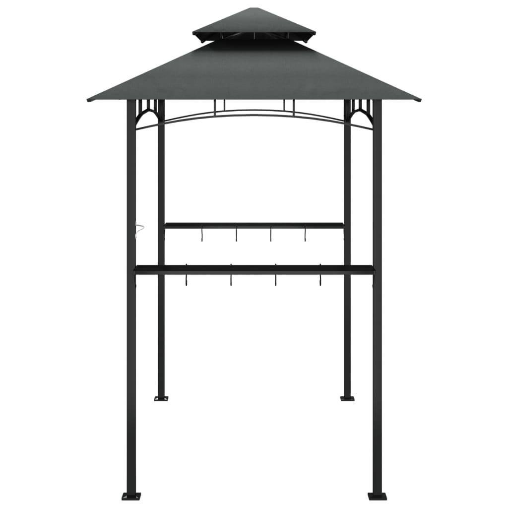vidaXL Grillpavillon mit Seitenregalen Anthrazit 240x150x243 cm Stahl