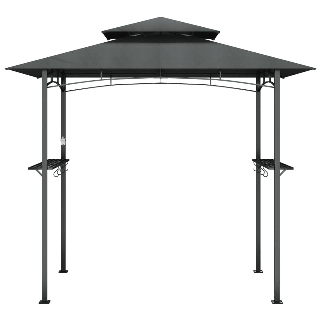 vidaXL Grillpavillon mit Seitenregalen Anthrazit 240x150x243 cm Stahl