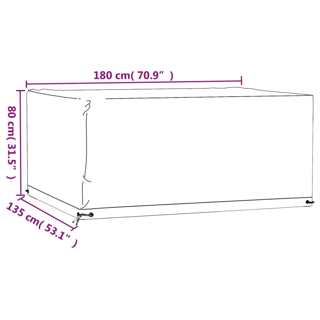 vidaXL Gartenmöbel-Abdeckung 8 Ösen 180x135x80 cm Rechteckig