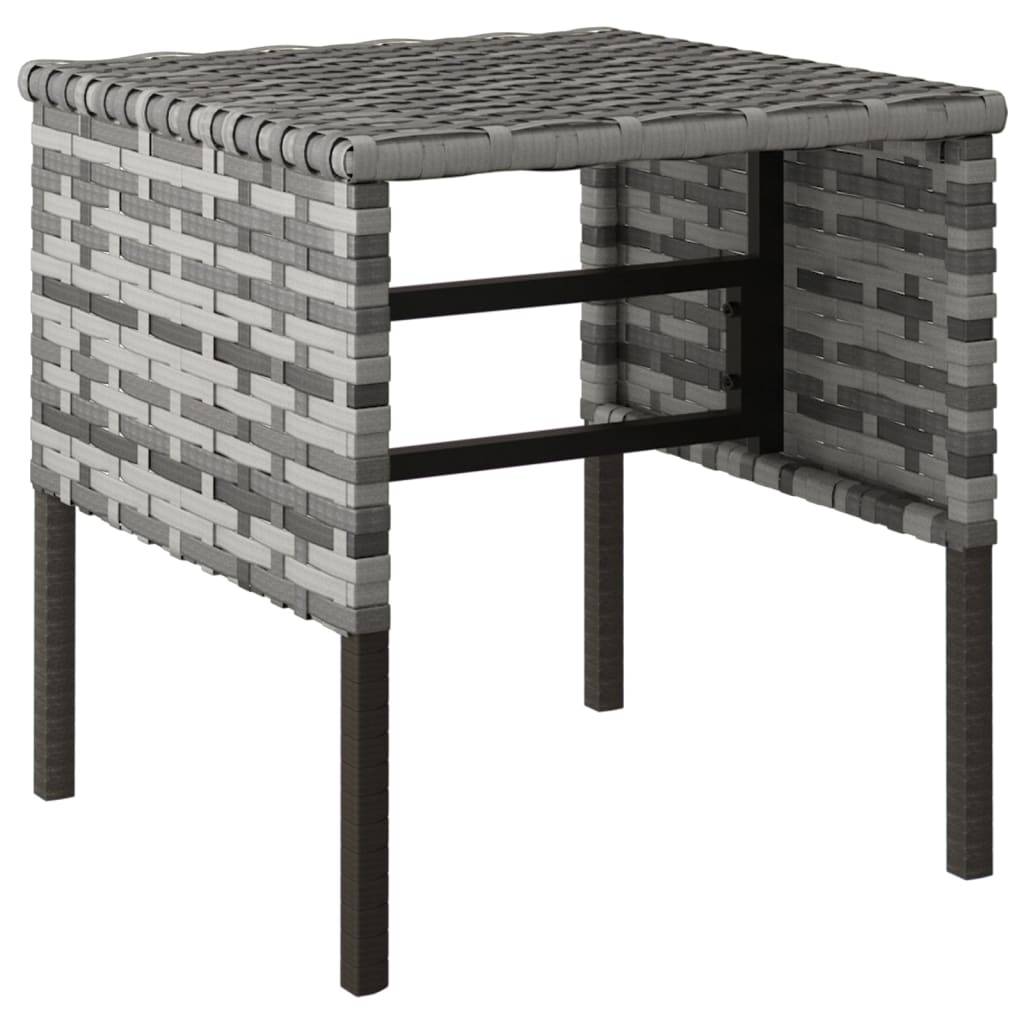 vidaXL Gartenhocker mit Kissen 4 Stk. Grau Poly Rattan