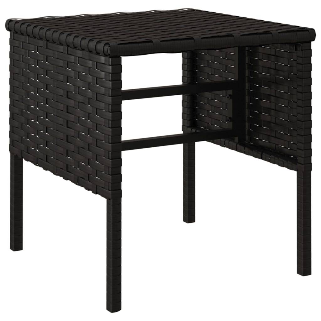 vidaXL Gartenhocker mit Kissen 4 Stk. Schwarz Poly Rattan