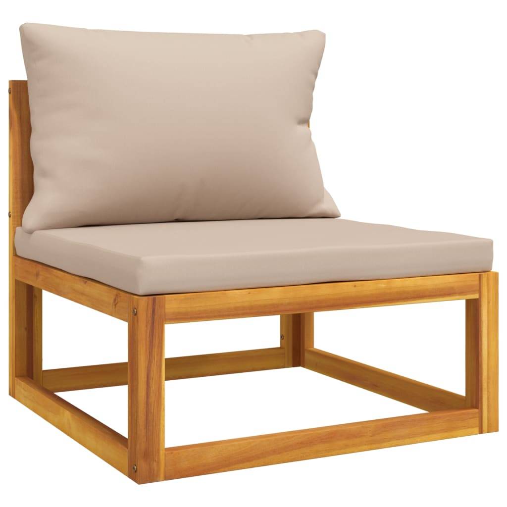 vidaXL 3-tlg. Garten-Lounge-Set mit Kissen Massivholz Akazie