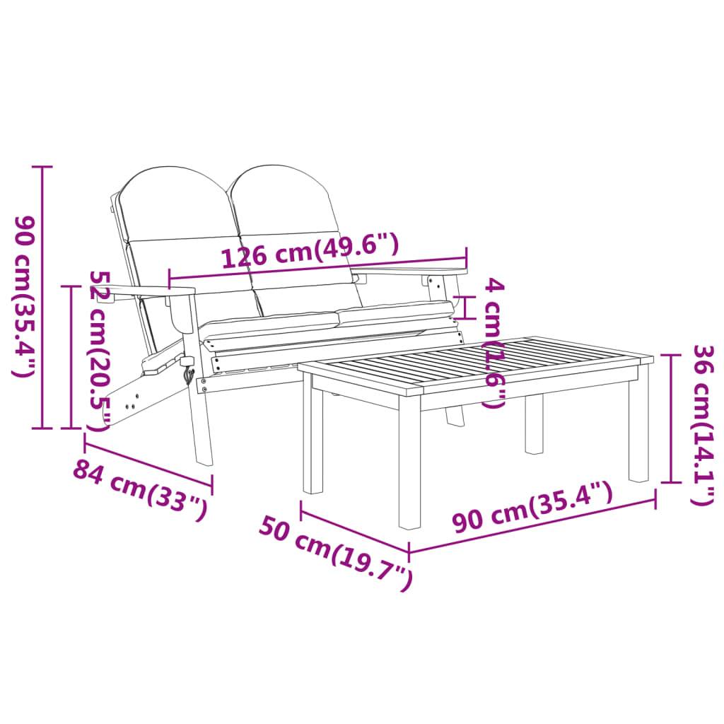 vidaXL 4-tlg. Garten-Lounge-Set Adirondack Massivholz Akazie