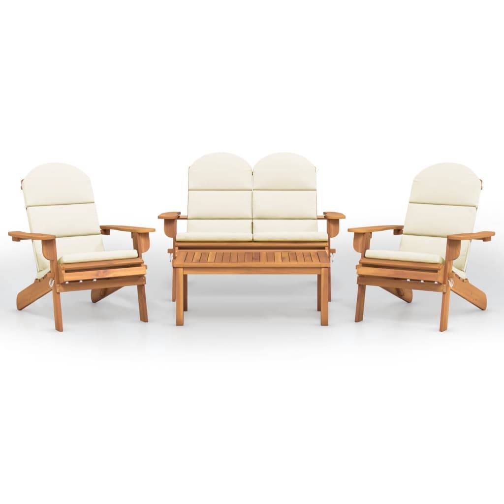 vidaXL 4-tlg. Garten-Lounge-Set Adirondack Massivholz Akazie