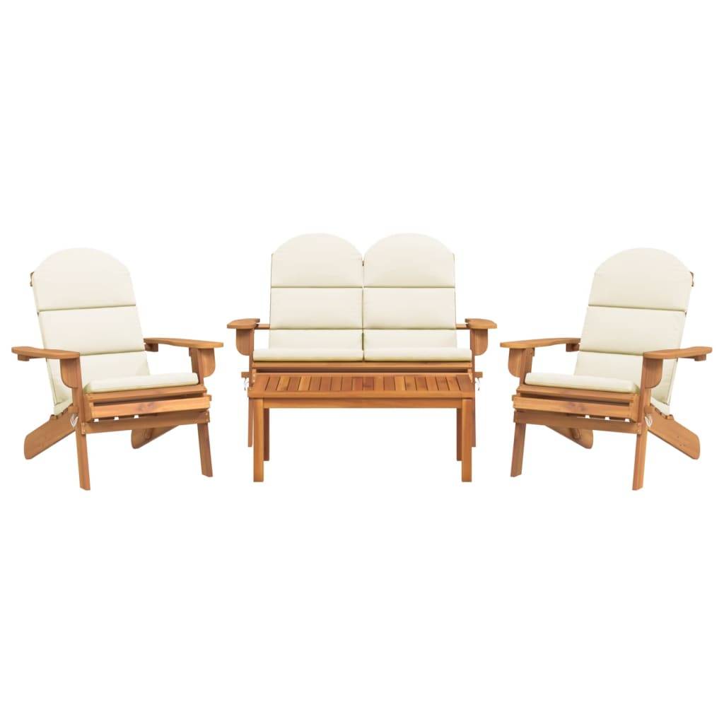 vidaXL 4-tlg. Garten-Lounge-Set Adirondack Massivholz Akazie