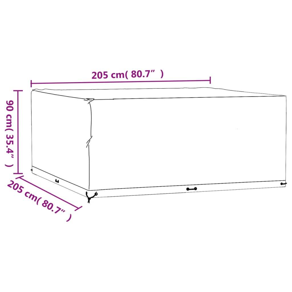 vidaXL Gartenmöbel-Abdeckung 16 Ösen 205x205x90 cm Quadratisch