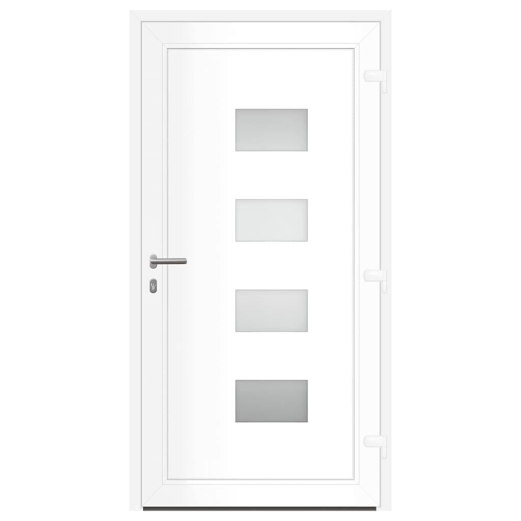 vidaXL Haustür Weiß 110x210 cm Aluminium und PVC