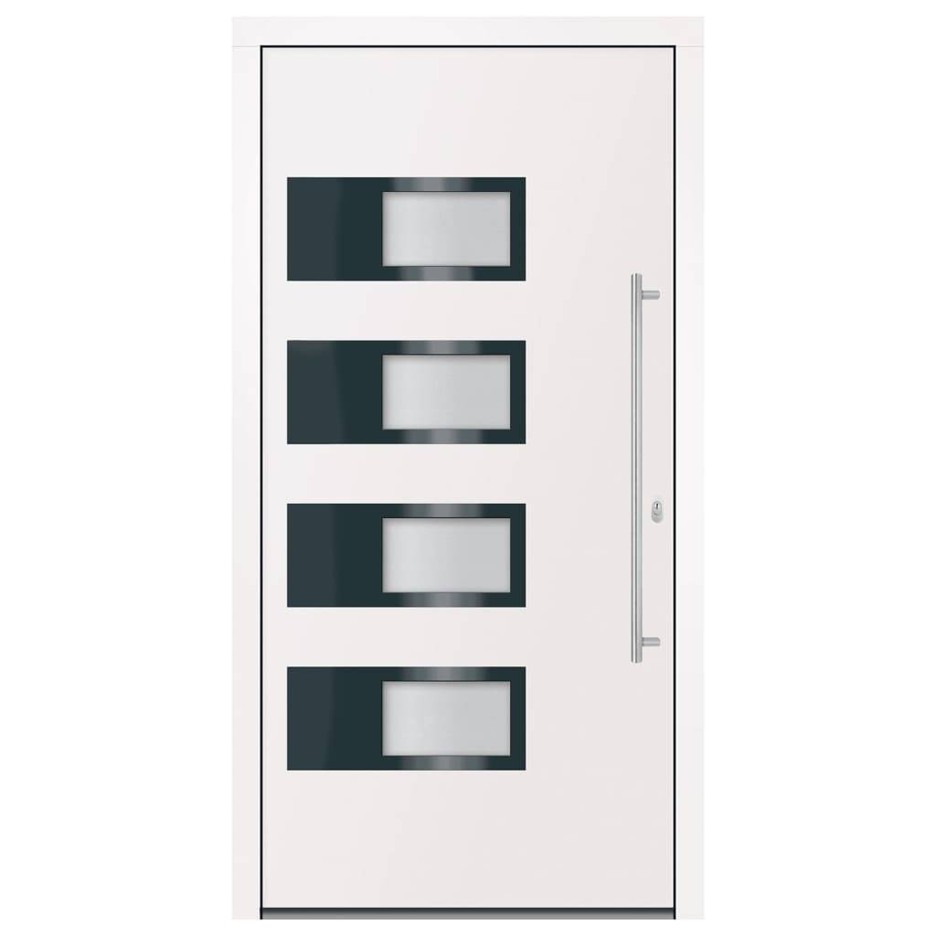 vidaXL Haustür Weiß 110x210 cm Aluminium und PVC