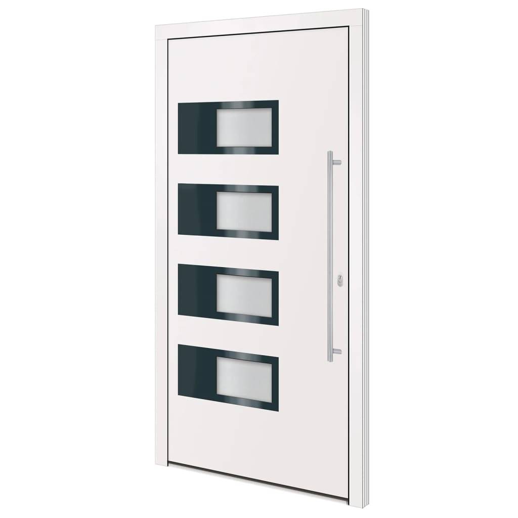 vidaXL Haustür Weiß 110x210 cm Aluminium und PVC