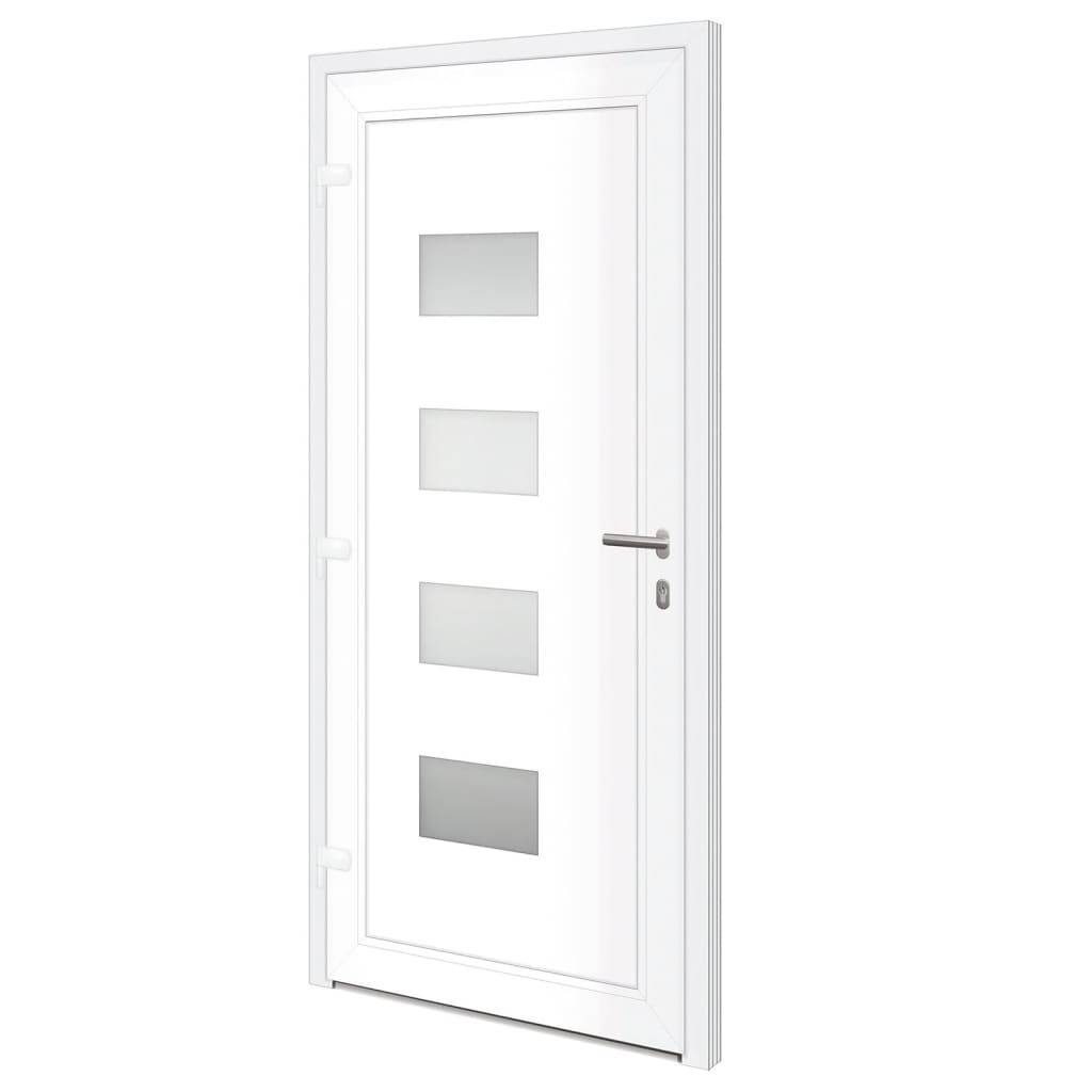 vidaXL Haustür Weiß 100x210 cm Aluminium und PVC