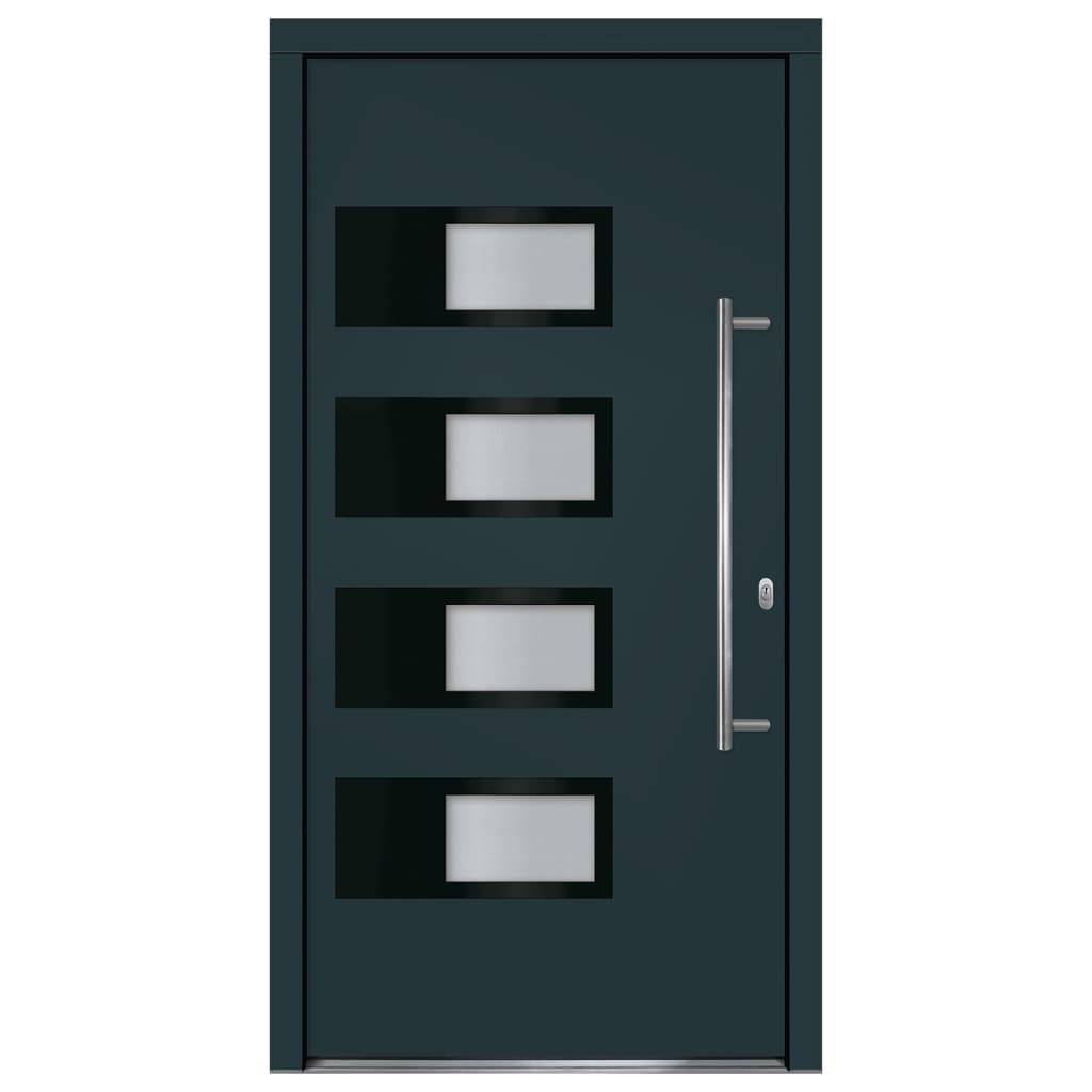 vidaXL Haustür Anthrazit 100x200 cm Aluminium und PVC