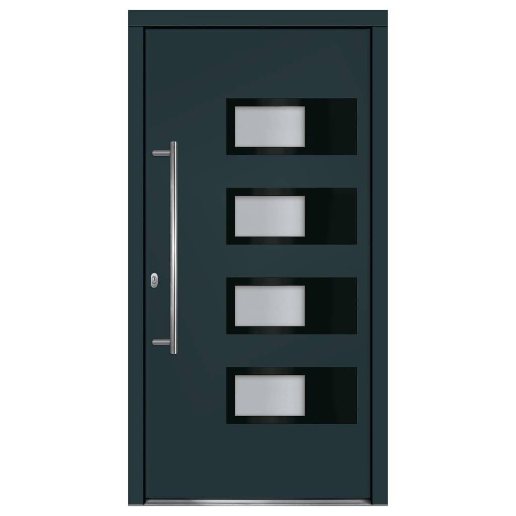 vidaXL Haustür Anthrazit 100x200 cm Aluminium und PVC