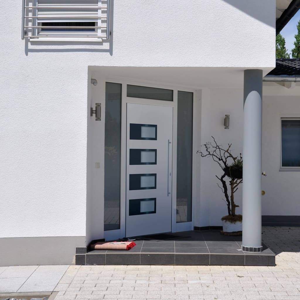vidaXL Haustür Weiß 100x210 cm Aluminium und PVC