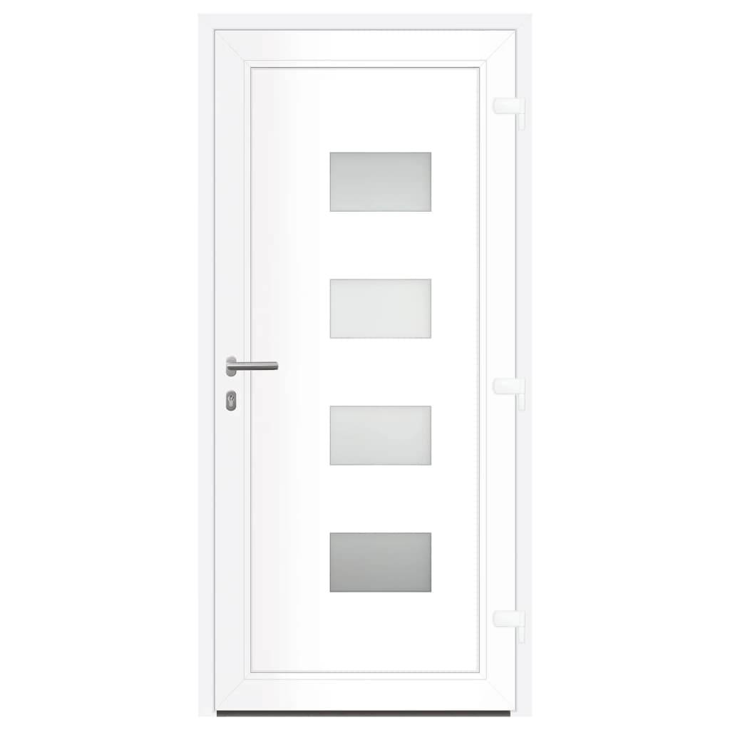 vidaXL Haustür Weiß 100x210 cm Aluminium und PVC
