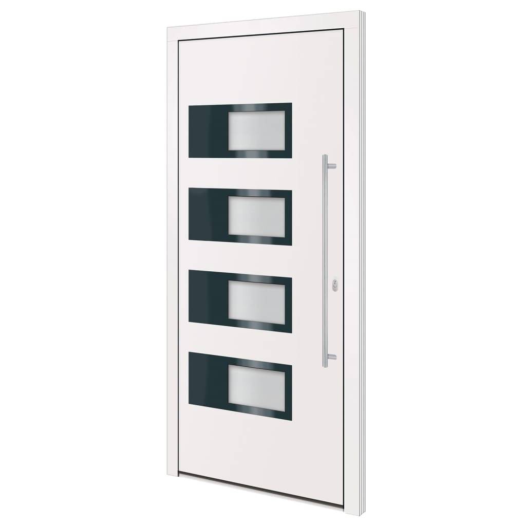 vidaXL Haustür Weiß 100x210 cm Aluminium und PVC