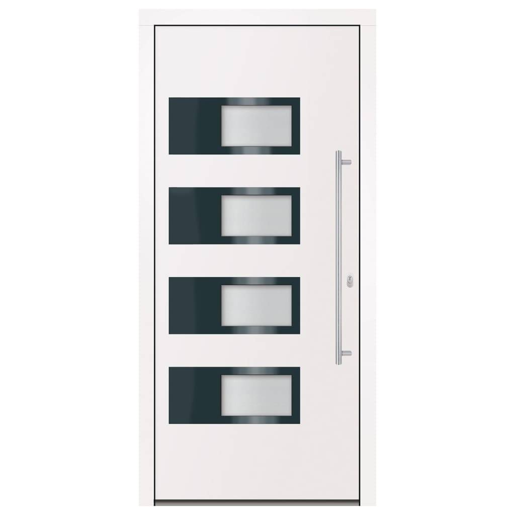 vidaXL Haustür Weiß 100x210 cm Aluminium und PVC