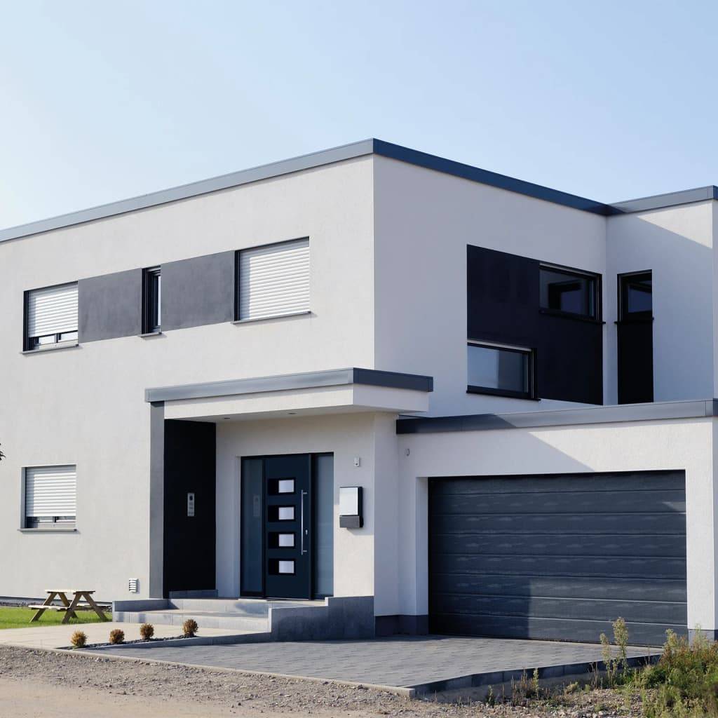 vidaXL Haustür Anthrazit 100x210 cm Aluminium und PVC