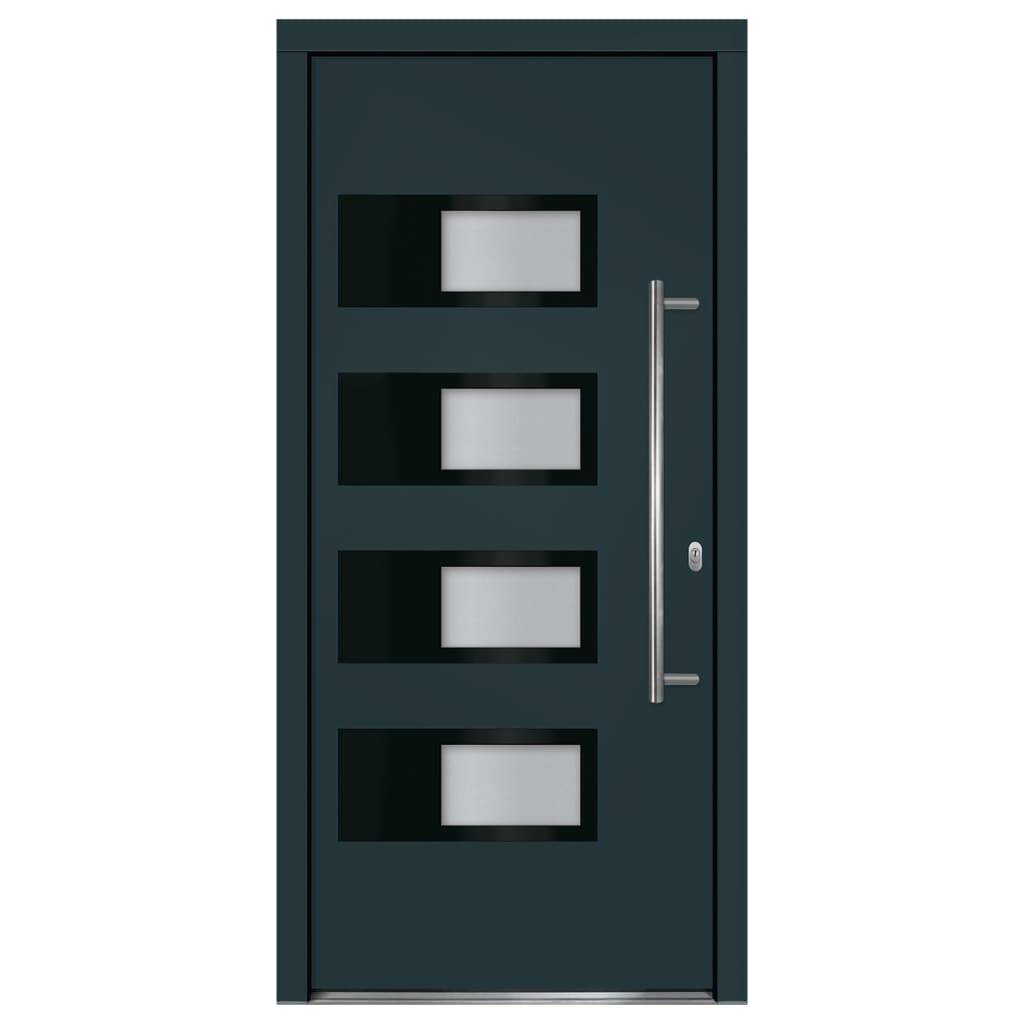 vidaXL Haustür Anthrazit 100x210 cm Aluminium und PVC