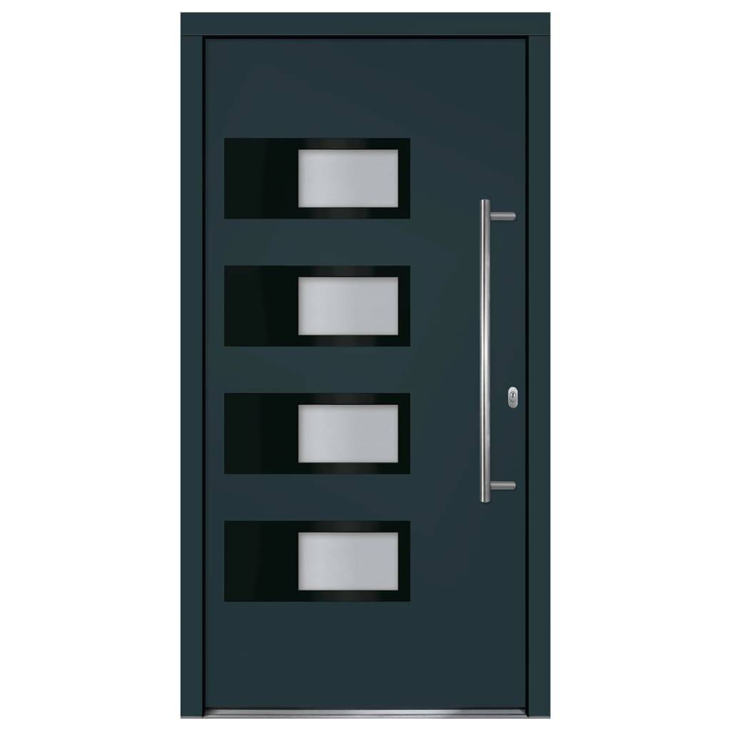 vidaXL Haustür Anthrazit 110x210 cm Aluminium und PVC