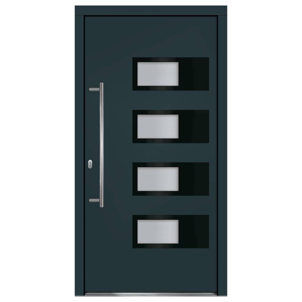 vidaXL Haustür Anthrazit 110x210 cm Aluminium und PVC