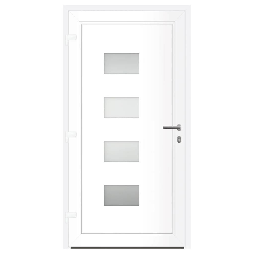 vidaXL Haustür Weiß 100x200 cm Aluminium und PVC