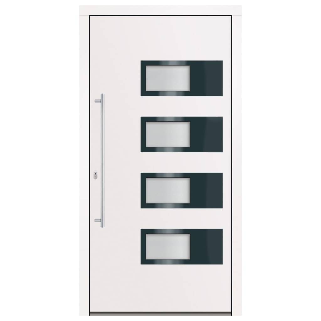 vidaXL Haustür Weiß 100x200 cm Aluminium und PVC