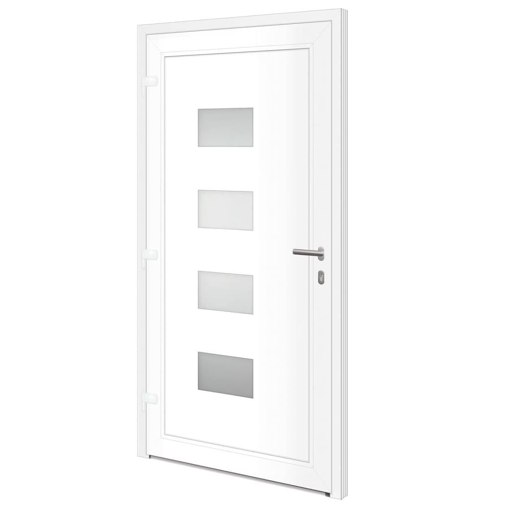 vidaXL Haustür Weiß 110x210 cm Aluminium und PVC