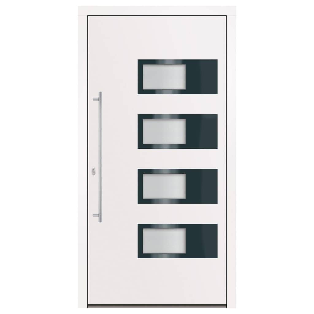 vidaXL Haustür Weiß 110x210 cm Aluminium und PVC