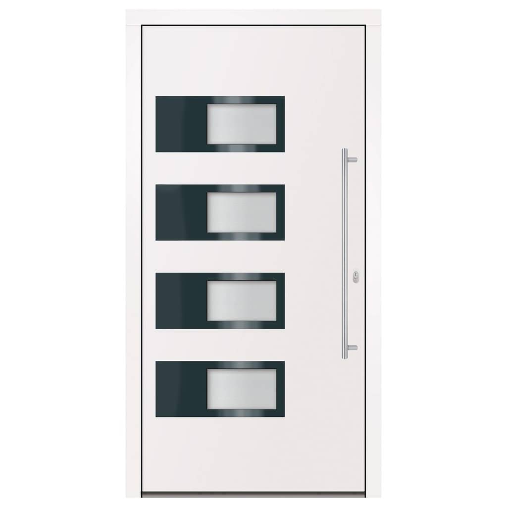 vidaXL Haustür Weiß 100x200 cm Aluminium und PVC