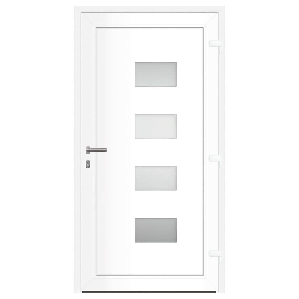 vidaXL Haustür Weiß 100x200 cm Aluminium und PVC
