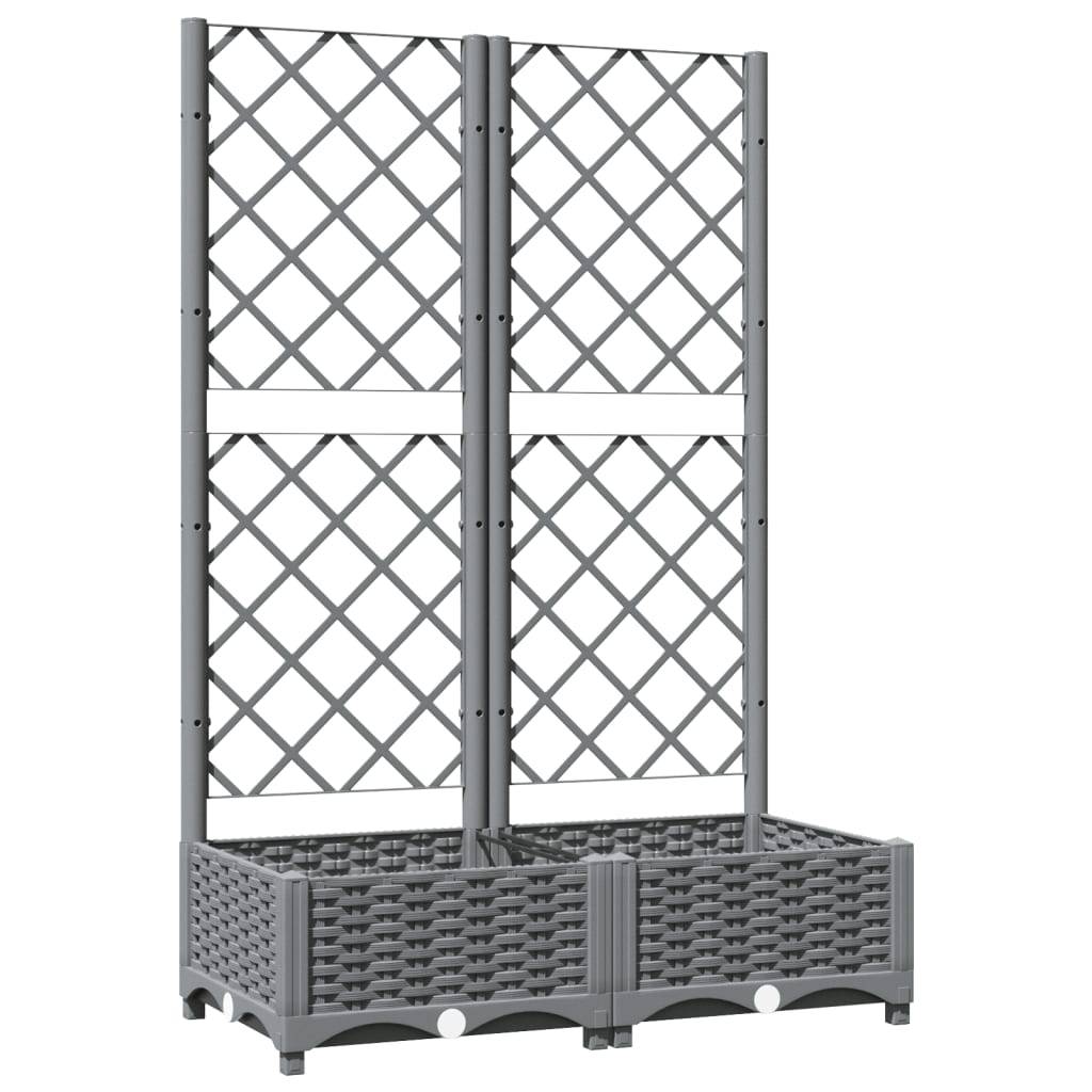 vidaXL Pflanzkübel mit Rankgitter Hellgrau 80x40x121,5 cm PP