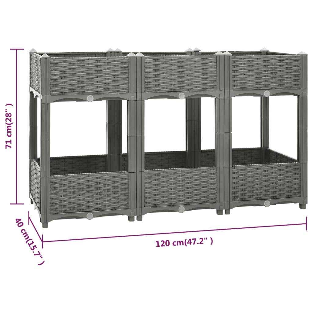 vidaXL Hochbeet 120x40x71 cm Polypropylen