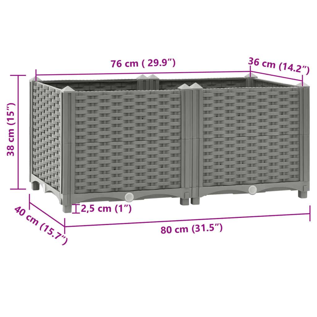 vidaXL Hochbeet 80x40x38 cm Polypropylen