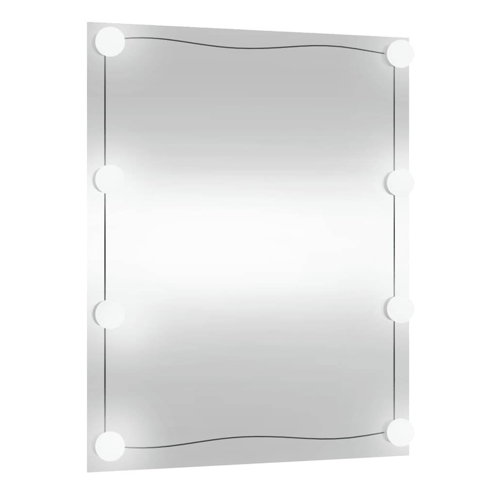 vidaXL Wandspiegel mit LED-Leuchten 50x60 cm Glas Rechteckig