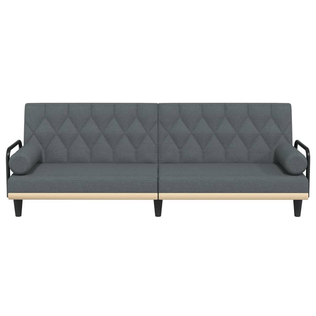 vidaXL Schlafsofa mit Armlehnen Dunkelgrau Stoff