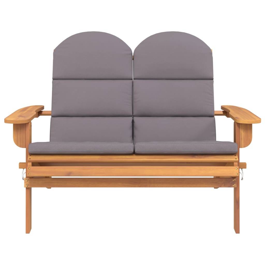 vidaXL Adirondack-Gartenbank mit Kissen 126 cm Massivholz Akazie