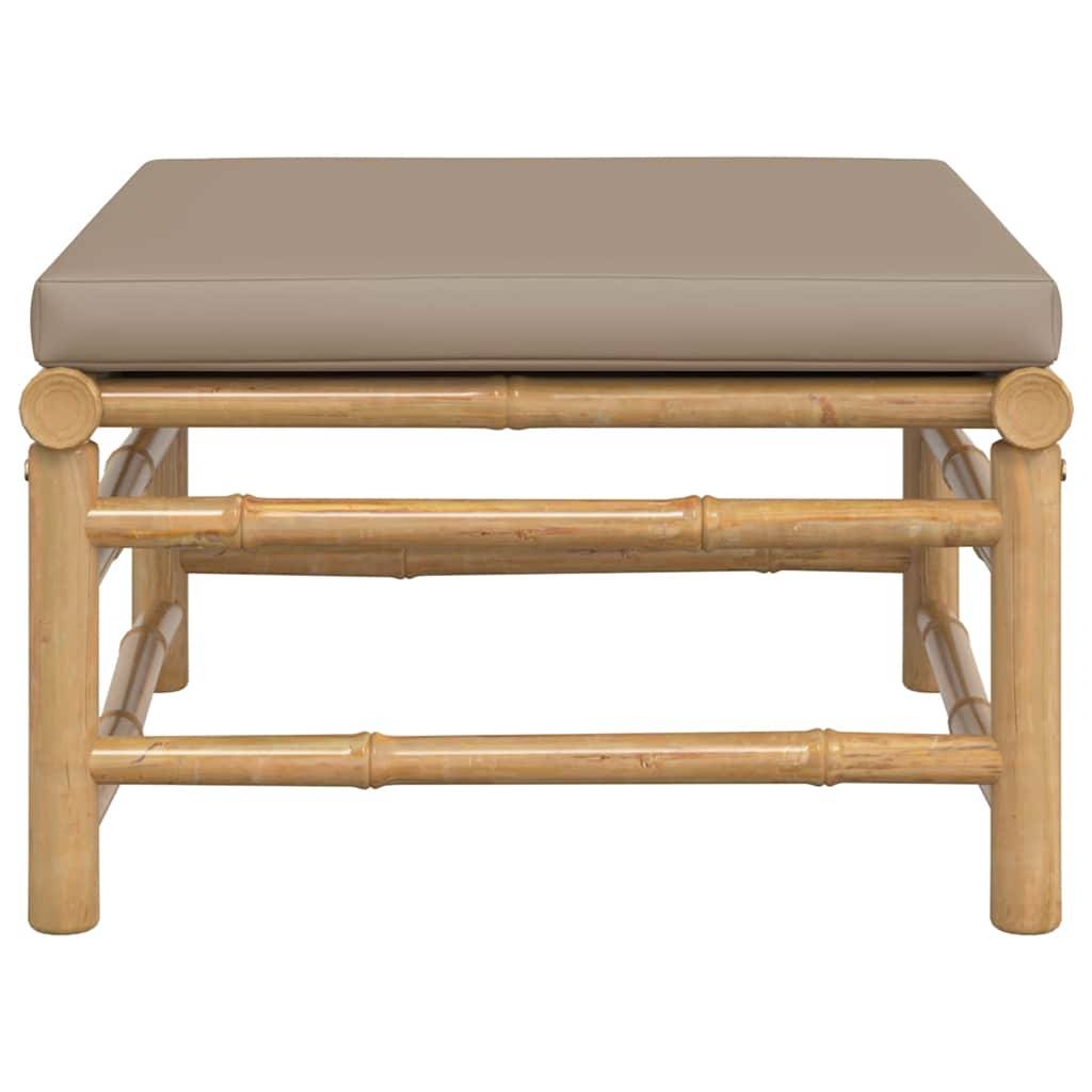 vidaXL Gartenhocker mit Taupe Kissen Bambus