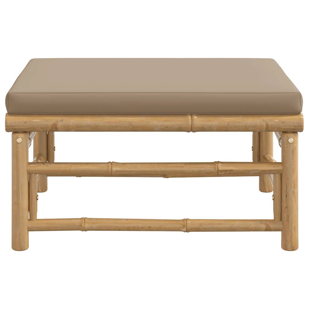 vidaXL Gartenhocker mit Taupe Kissen Bambus