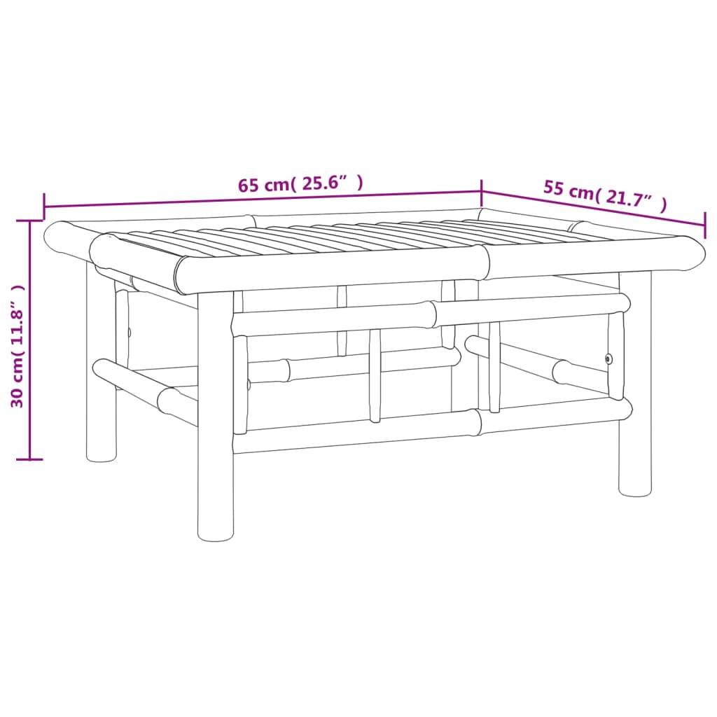 vidaXL Gartentisch 65x55x30 cm Bambus