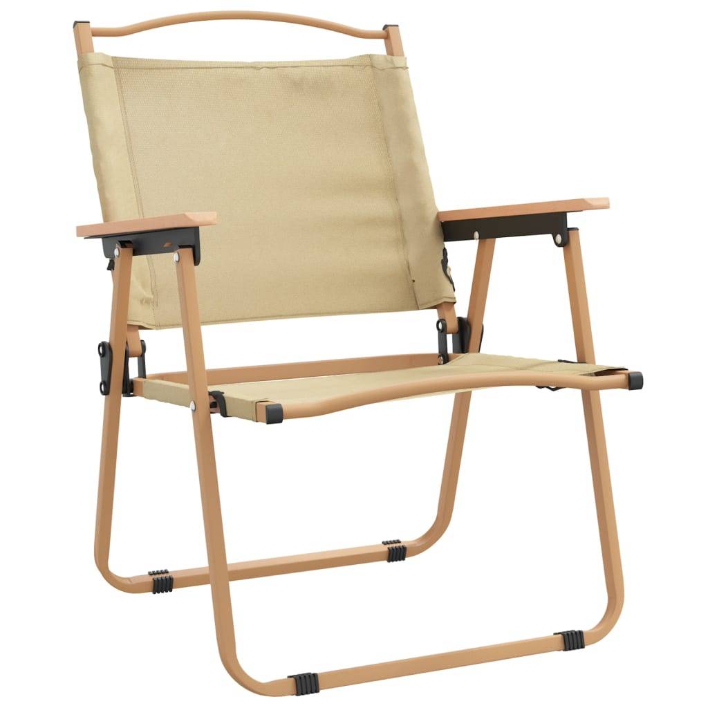 vidaXL Campingstühle 2 Stk. Beige 54x55x78 cm Oxford-Gewebe