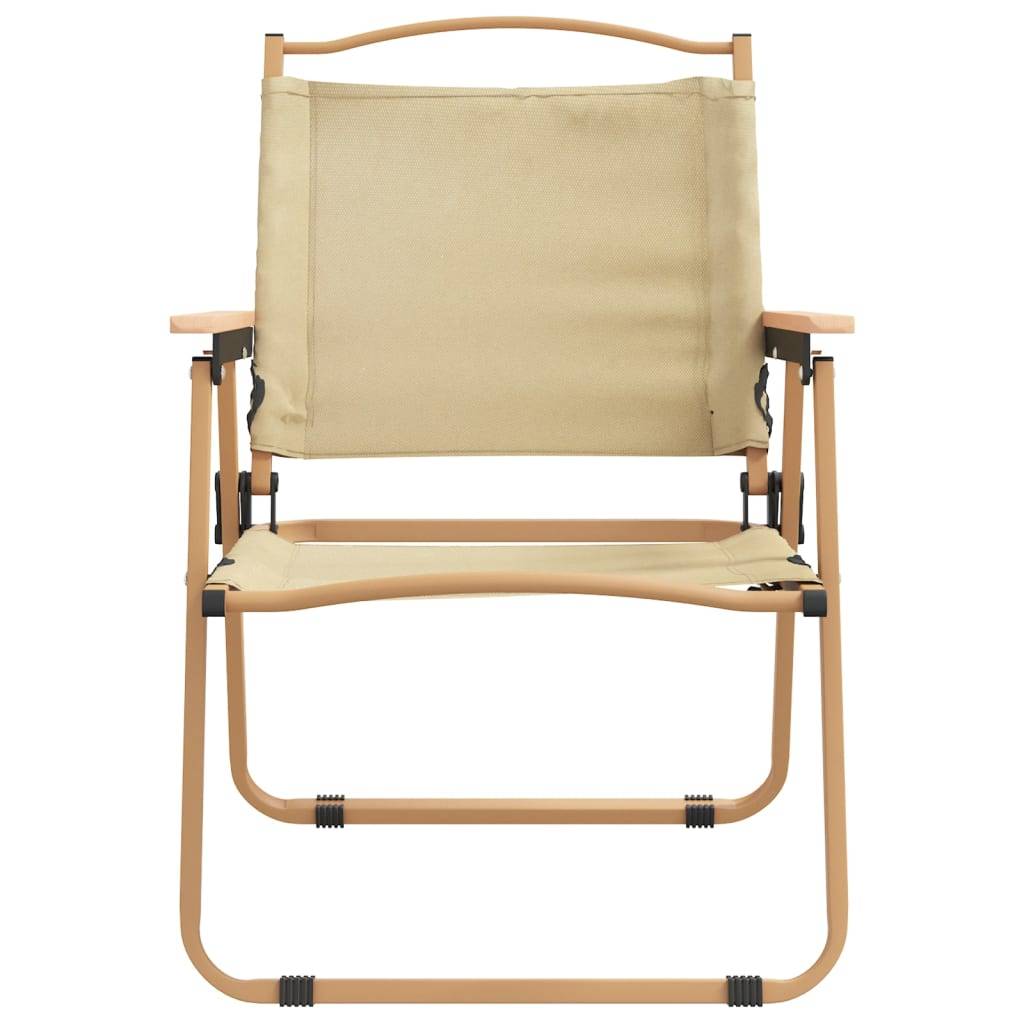 vidaXL Campingstühle 2 Stk. Beige 54x55x78 cm Oxford-Gewebe