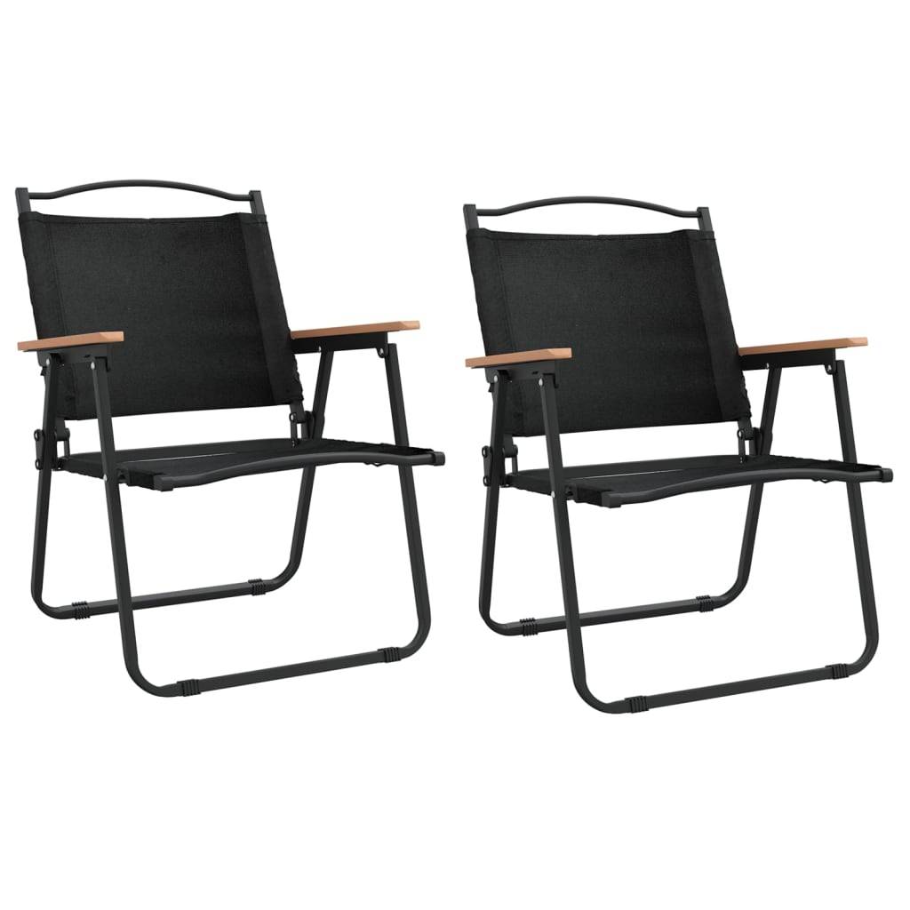 vidaXL Campingstühle 2 Stk. Schwarz 54x55x78 cm Oxford-Gewebe