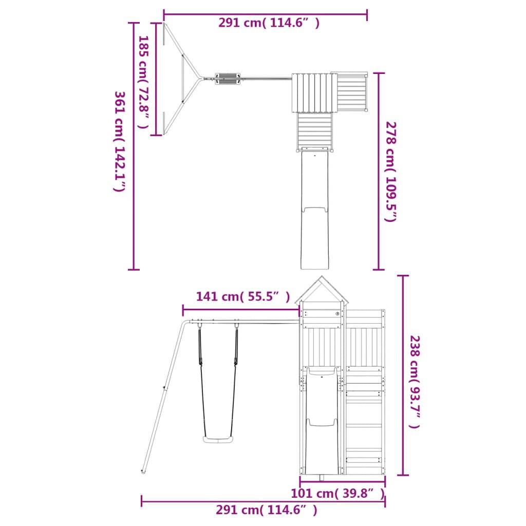 vidaXL Spielturm Massivholz Douglasie