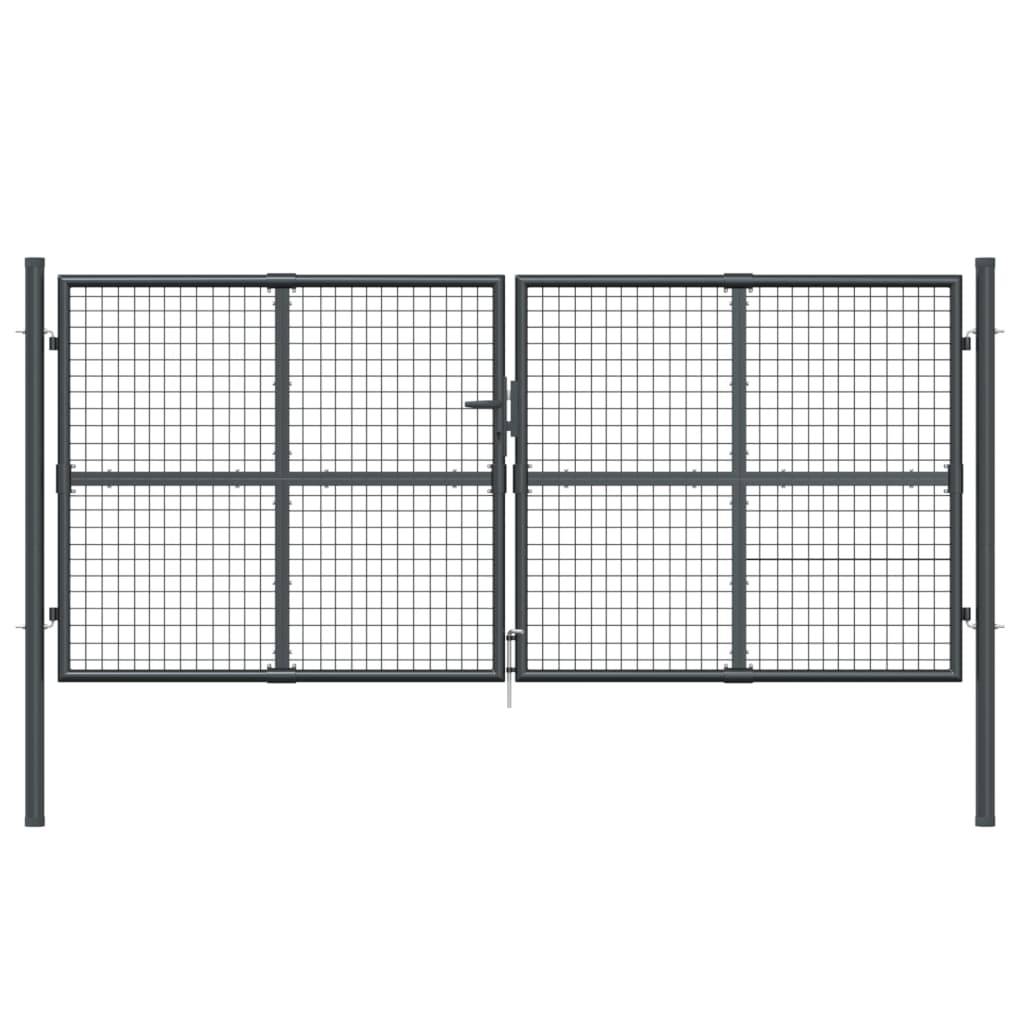 vidaXL Mesh-Gartentor Anthrazit 300x175 cm Verzinkter Stahl